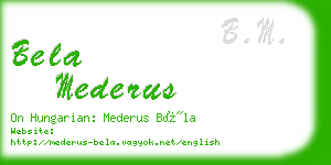 bela mederus business card